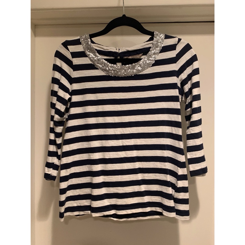 3/$10! Sequin Peter Pan Collar Top